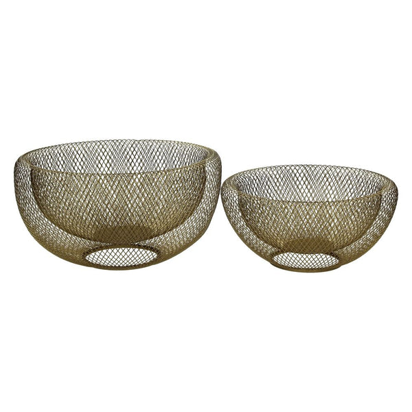 Pomax puristische Obstkörbe Skandi aus Metall, gold, 2er Set