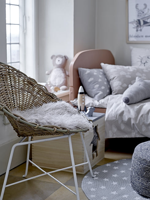 Bloomingville, Juteteppich Stars, grau-weiß