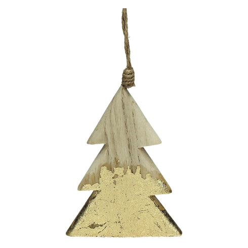 Pomax Dekoanhänger X-Mas, Baumschmuck, Holz natur-gold