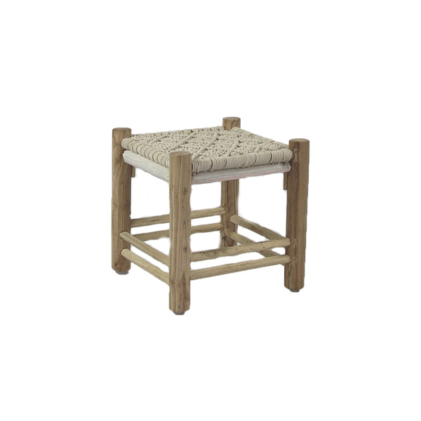 Makramee Stuhl, Boho Hocker, creme