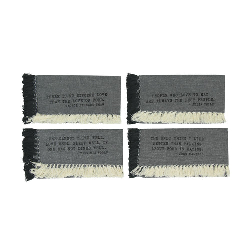 Pomax Platzdeckchen, Untersetzer Enjoy, 4er Set Geschenkset, grau