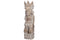 Handgeschnitzte Statue Holz, Dekofigur, washed white, 19x19x78cm