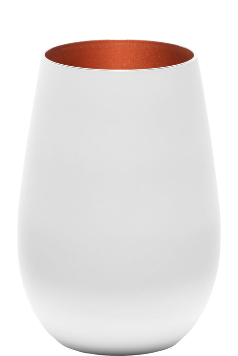 Longdrinkbecher matt, Becher St. Tropez, luxuriöses Wasserglas, weiß-bronze