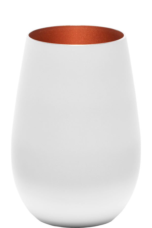 Longdrinkbecher matt, Becher St. Tropez, luxuriöses Wasserglas, weiß-bronze