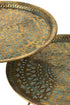 Beistelltisch, Couchtisch orientalisch, Shabby gold 67x67x60cm