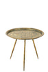 Beistelltisch, Couchtisch orientalisch, Shabby gold 67x67x60cm