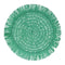 Rundes Boho Tischset, Platzdeckchen Gyula mit Fransen aus Papierfasern, türkisgrün
