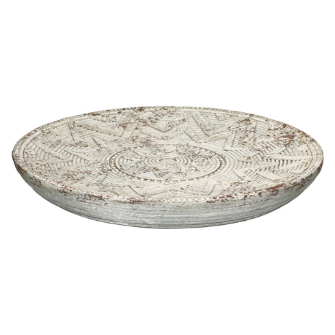Pomax Ethno Teller, Dekoschale vintage-weiß, D50cm