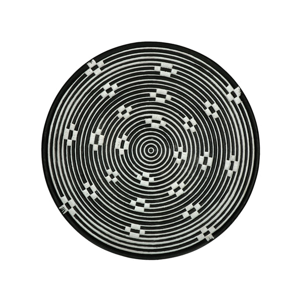 Pomax Ethno Teller, Dekoschale schwarz-weiß, D31cm