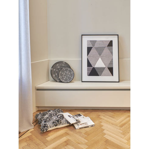 Pomax Ethno Teller, Dekoschale schwarz-weiß, D31cm