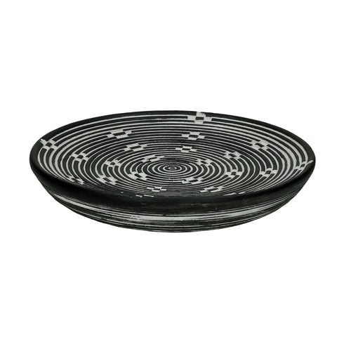 Pomax Ethno Teller, Dekoschale schwarz-weiß, D31cm