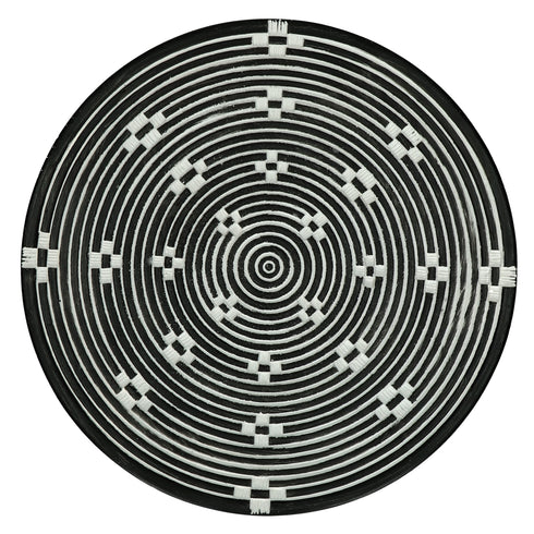 Pomax Ethno Teller, Dekoschale schwarz-weiß, D40cm