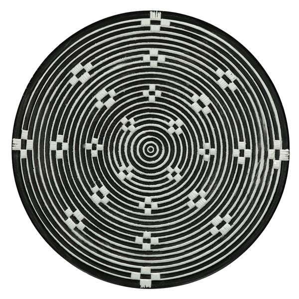 Pomax Ethno Teller, Dekoschale schwarz-weiß, D40cm