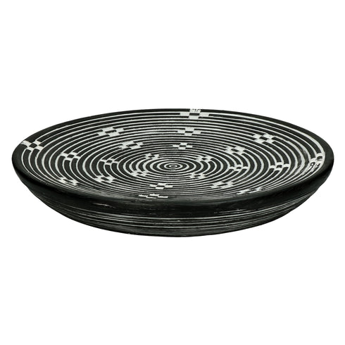 Pomax Ethno Teller, Dekoschale schwarz-weiß, D40cm