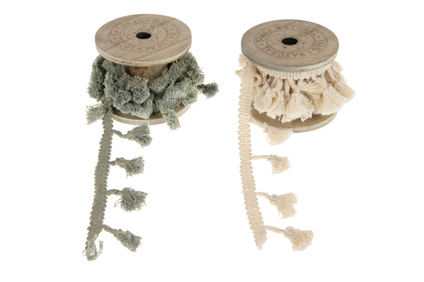 Boho Dekoband mit Quasten auf Spule, 2m