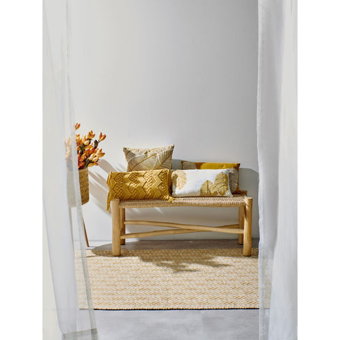 Pomax Boho Kissen Leaf, Dekokissen Blatt, offwhite-ocker