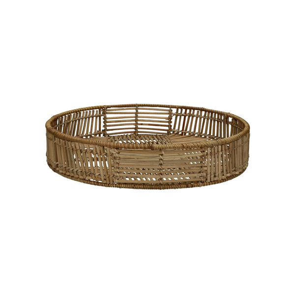 Pomax Bambus Tablett rund, Boho Tray rund groß, natur