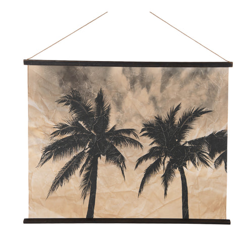 Retro Wandbild, Wall Panel Palms, Wandbehang Palmen, Paper Art Vintage Touch, 117x93cm