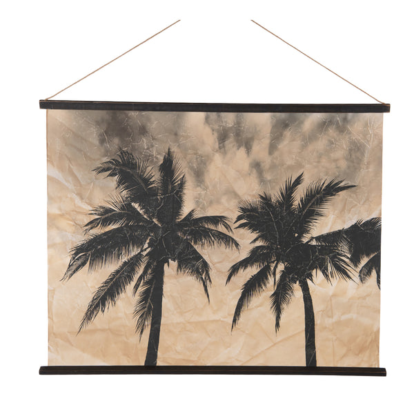 Retro Wandbild, Wall Panel Palms, Wandbehang Palmen, Paper Art Vintage Touch, 117x93cm