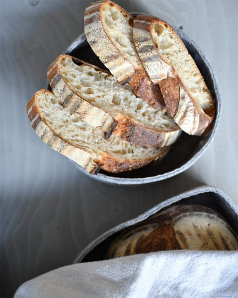 Storefactory Brotkorb rund, Aufbewahrungskorb Filz Rattan D:20cm