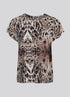Summum T-Shirt mit animal print kurzarm, Shirt mit Rundhals und Pfauenmuster, mehrfarbig