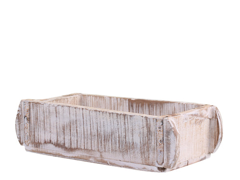 Ziegelform, Vintage Dekobox, Shabby Chic Blumentopf, beige 31x14x7 cm