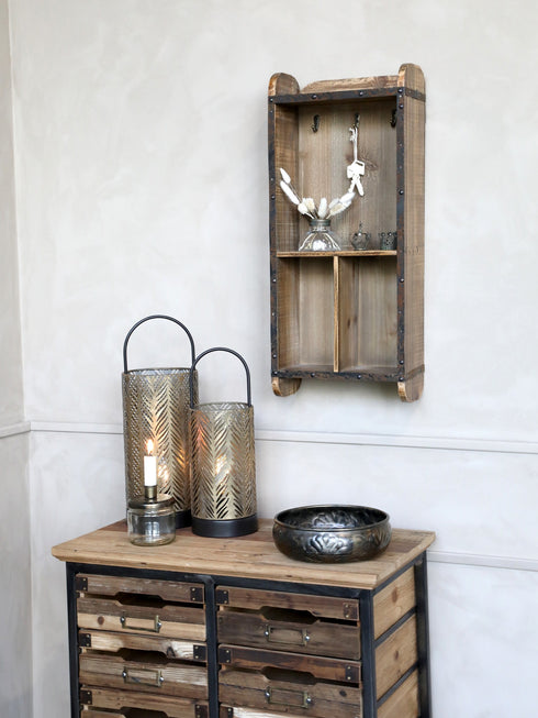 Vintage Regal Backstein, Brick Regal Shabby Chic mit Haken