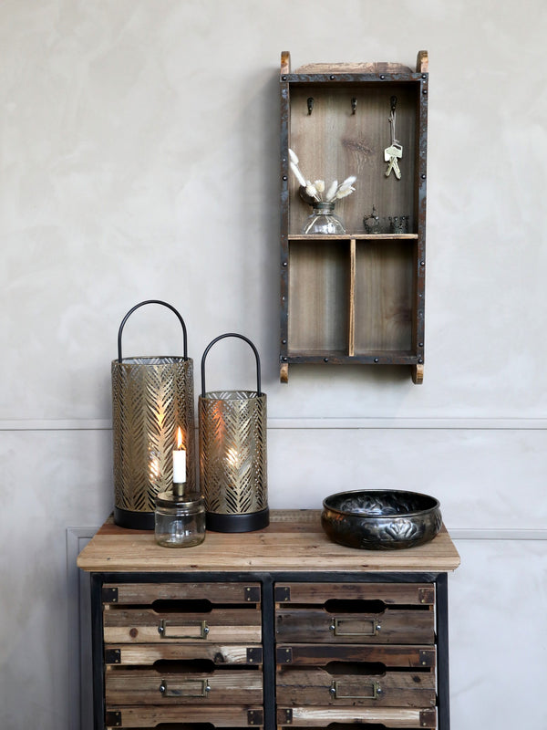 Vintage Regal Backstein, Brick Regal Shabby Chic mit Haken