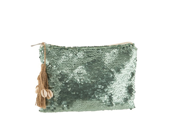 Etui, Schminktasche St. Tropez mit Pailetten, mintgrün
