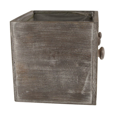 Pflanz-Schubladen aus Holz Set 3tlg. grau Shabby Chic, Übertöpfe, Pflanzgefäße Vintage