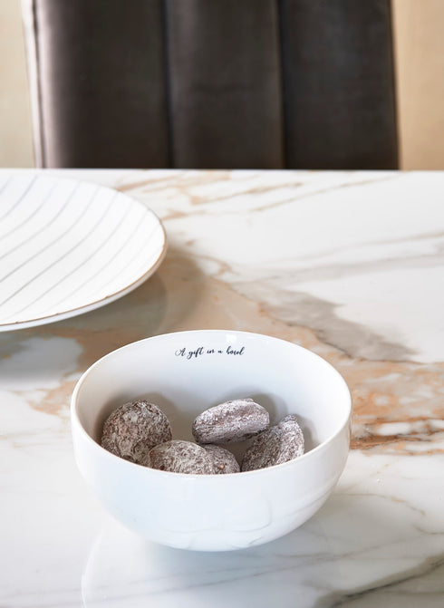 Rivièra Maison Müslischale "A gift in a bowl", Schüssel offwhite, D: 14cm