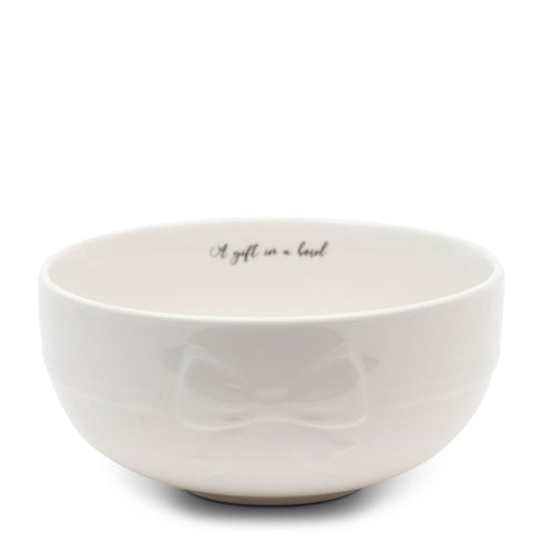 Rivièra Maison Müslischale "A gift in a bowl", Schüssel offwhite, D: 14cm