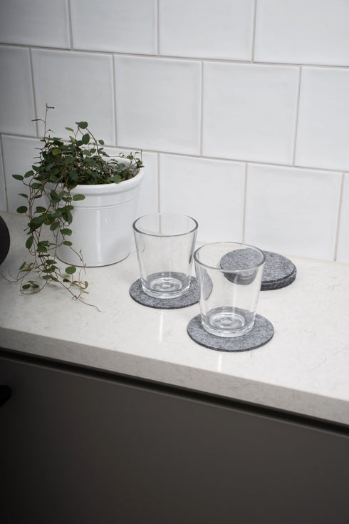 Storefactory Filzuntersetzer rund, Glasuntersetzer grau, 6er-Set D:10cm
