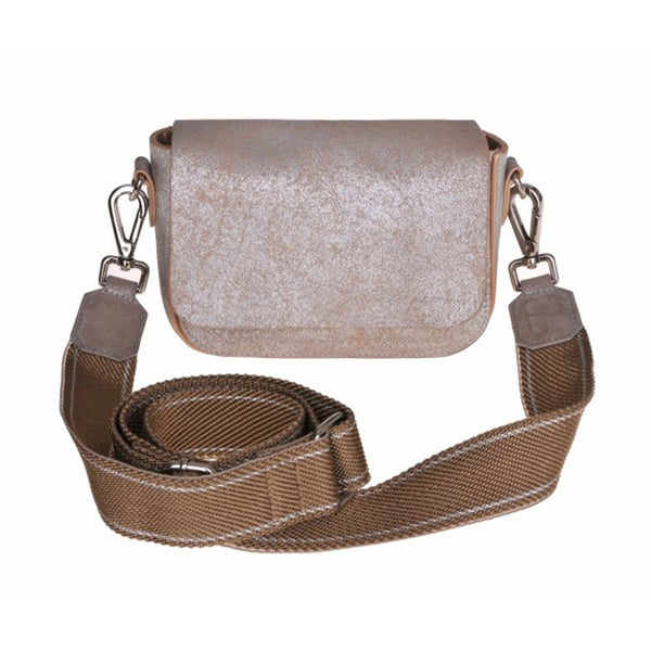 Boxy Bag Magnet gold-beige, Handtasche Leder Vintage, Umhängetasche