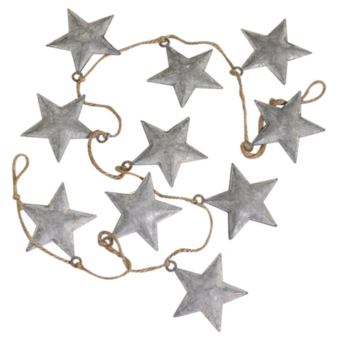 Deko Metallranke Stars, mit Zinksternen, Vintage, Shabby-Chic