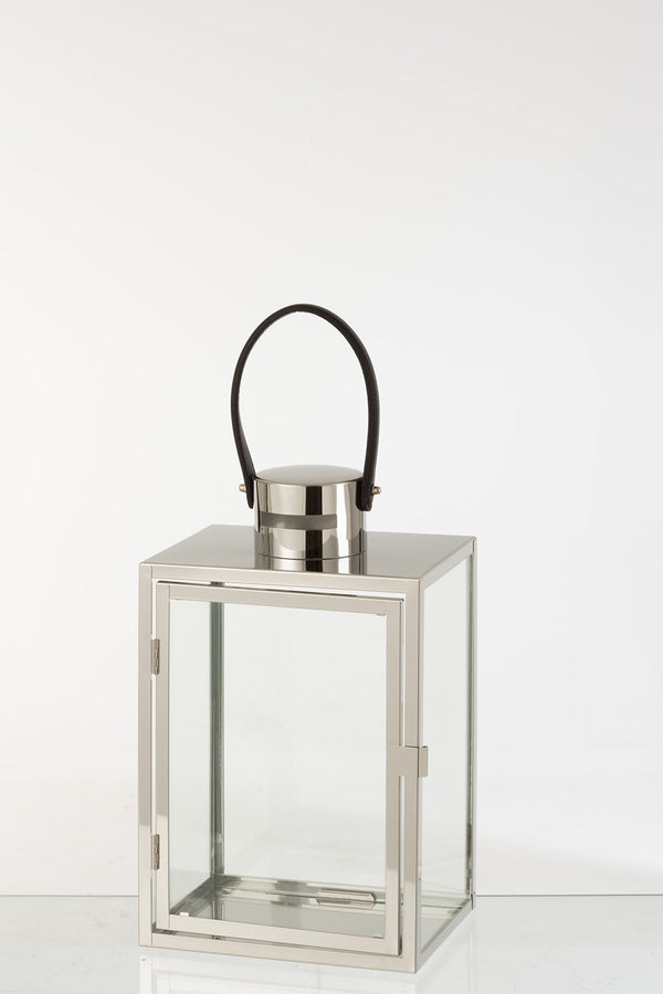 Edle Laterne, Windlicht modern, silber mittel