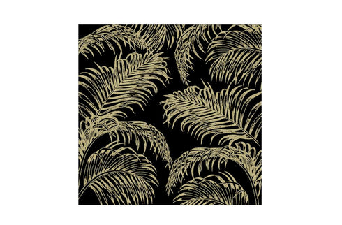 Servietten, Papier, Feder, schwarz-gold, 20Stk.