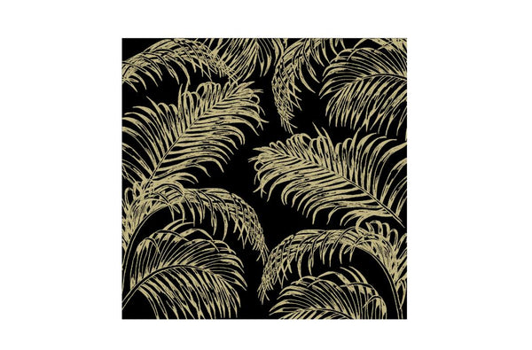 Servietten, Papier, Feder, schwarz-gold, 20Stk.