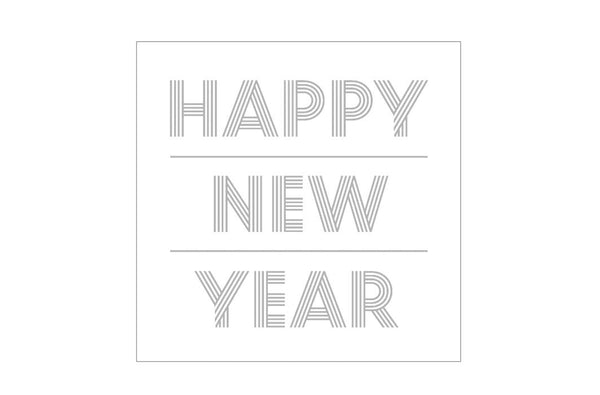 Servietten klein, Papier, Happy New Year, silber, 20Stk.