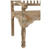 Handgeschnitzte Holzbank mit Verzierungen, Sitzbank aus Mangoholz, Boho, Marrokko Style, Vintage white wash