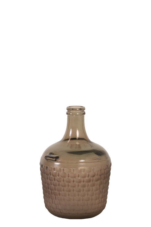 Dekovase Weinballon, Glasballon Vase bauchig Ø20cm, braun