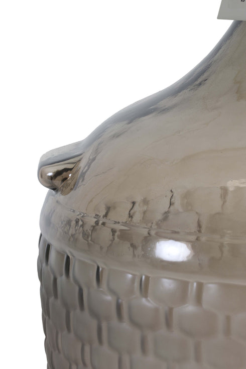 Dekovase Weinballon, Glasballon Vase bauchig Ø20cm, braun