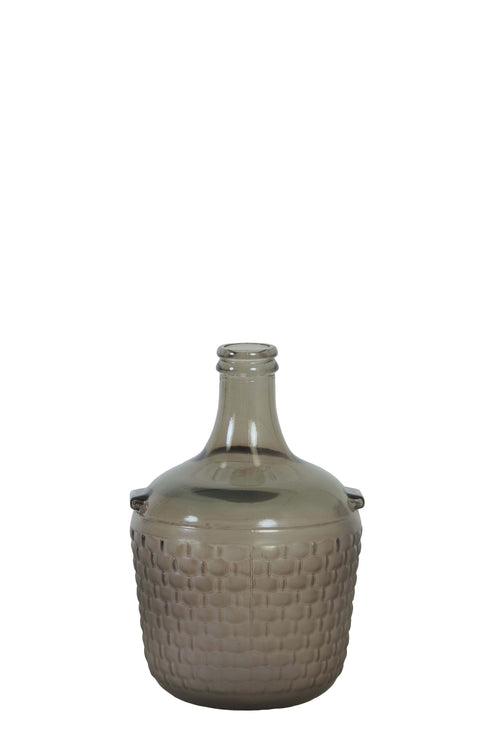 Dekovase Weinballon, Glasballon Vase bauchig Ø20cm, braun