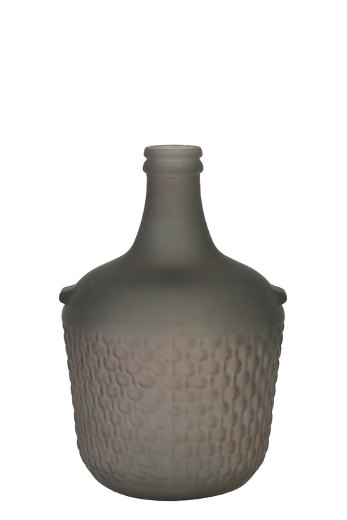 Dekovase Weinballon, Glasballon Vase bauchig Ø27cm, matt braun