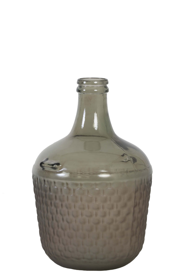 Dekovase Weinballon, Glasballon Vase bauchig Ø27cm, braun