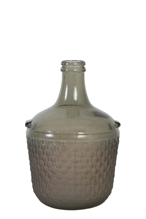 Dekovase Weinballon, Glasballon Vase bauchig Ø27cm, braun