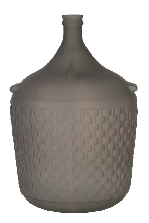 Dekovase Weinballon, Glasballon Vase bauchig Ø40cm, matt braun