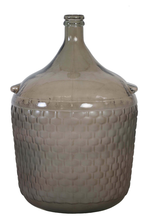 Dekovase Weinballon, Glasballon Vase bauchig Ø40cm, braun