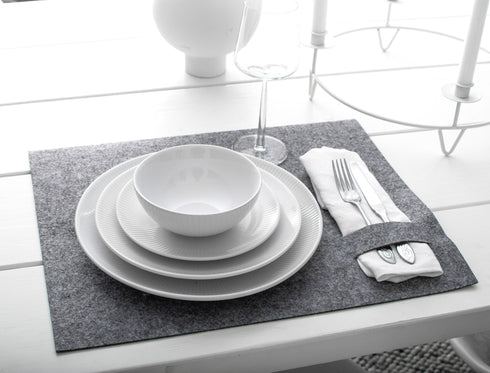 Storefactory Filzuntersetzer, Platzset Skandi grau, 44 x 36 cm