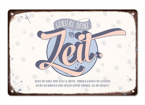 Wandschild, Blechschild VintageArt Zeit
